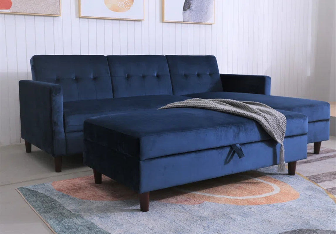Comeaux 4 Seater Velvet Sofa Bed
