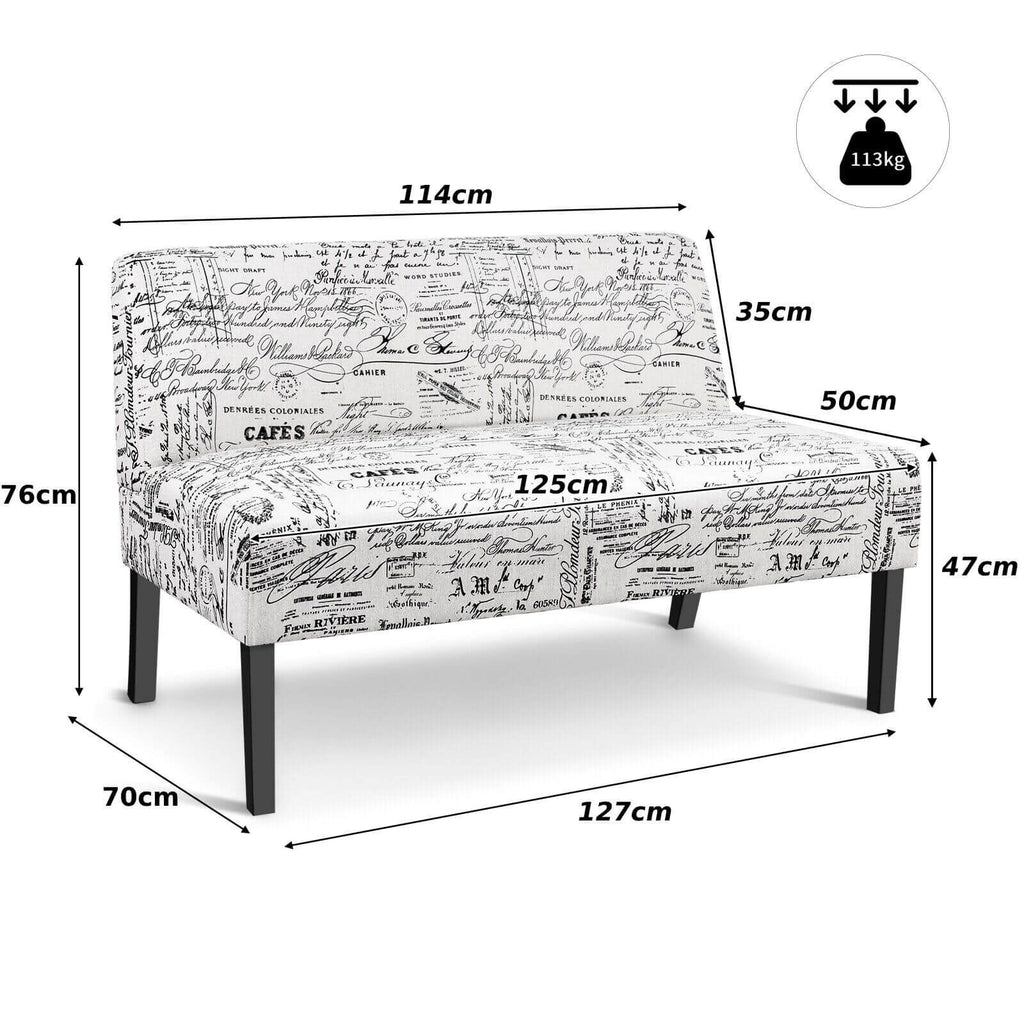 Modern Fabric Upholstered 2 Seater Sofa