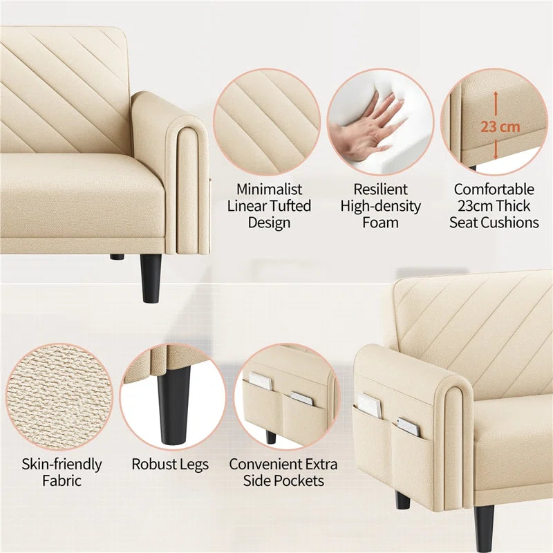 3-Seater Sofa Bed with Adjustable Backrest