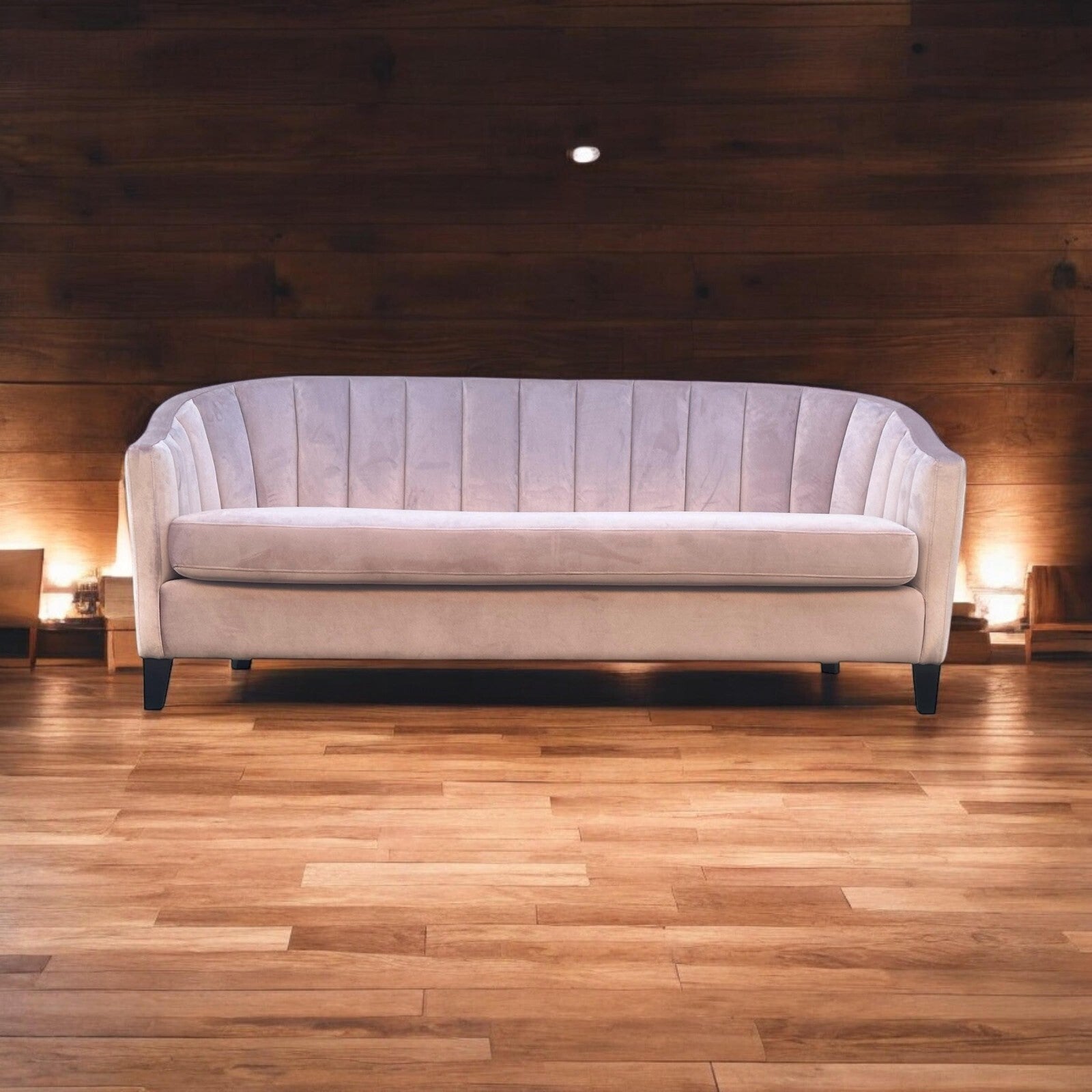 Pink Velvet Sofa 3 Seat Chairs Velvet Tub Chair Contemporary Living Room Accent