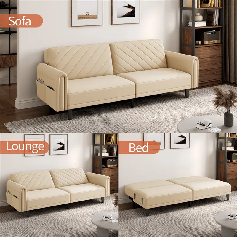 3-Seater Sofa Bed with Adjustable Backrest