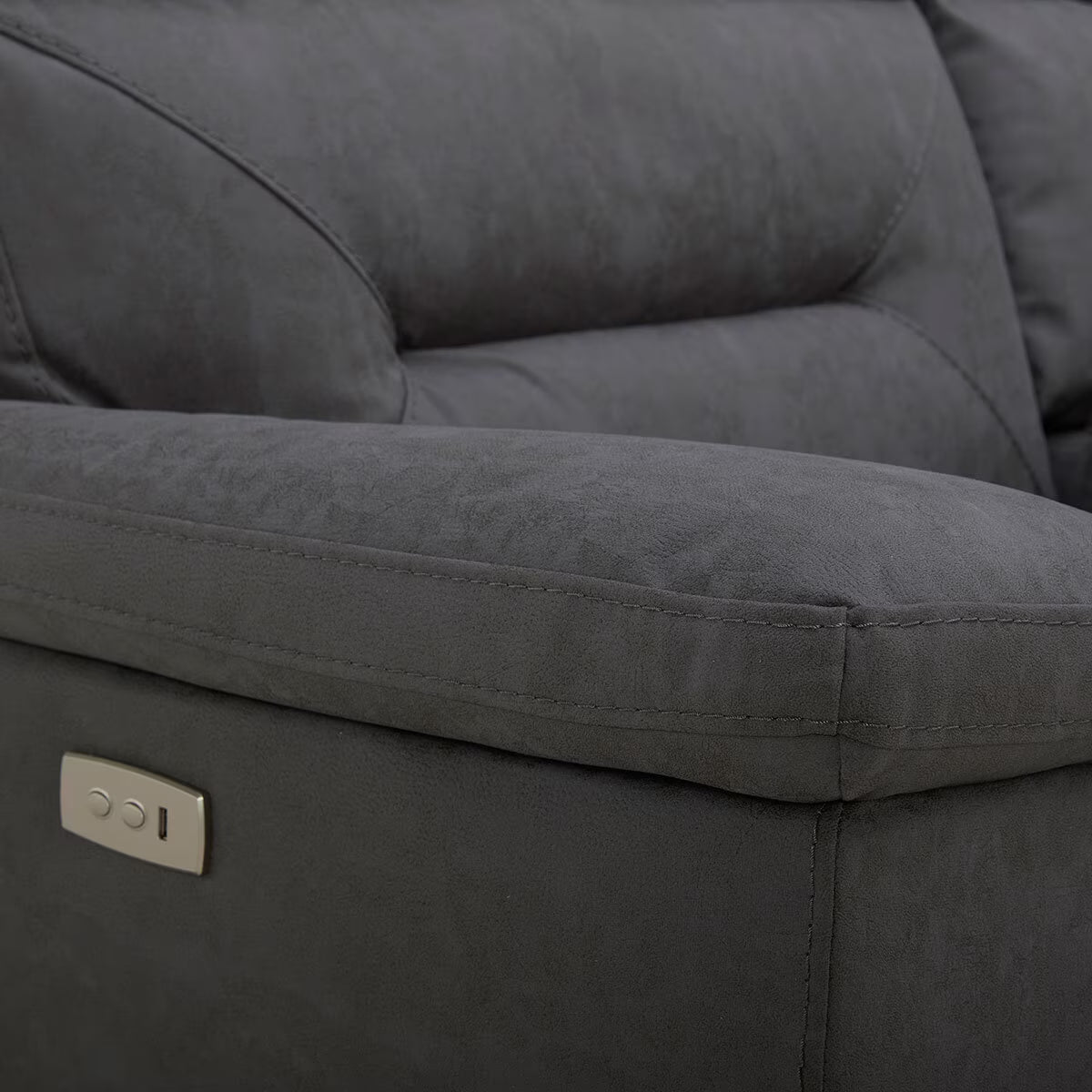 Justin Grey Fabric Power Reclining Sectional Sofa