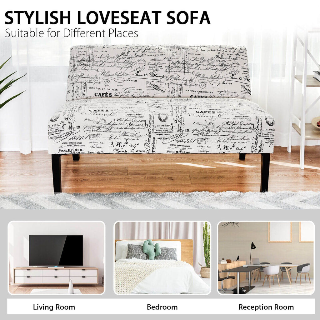 Modern Fabric Upholstered 2 Seater Sofa