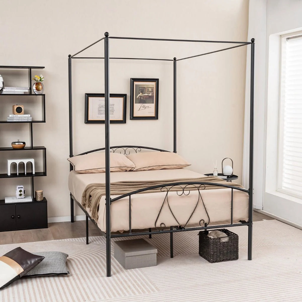 Double Size Metal Canopy Bed Frame