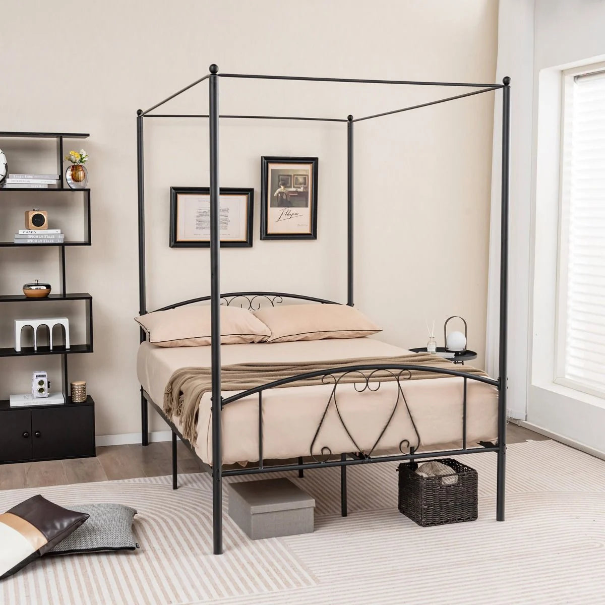 Double Size Metal Canopy Bed Frame