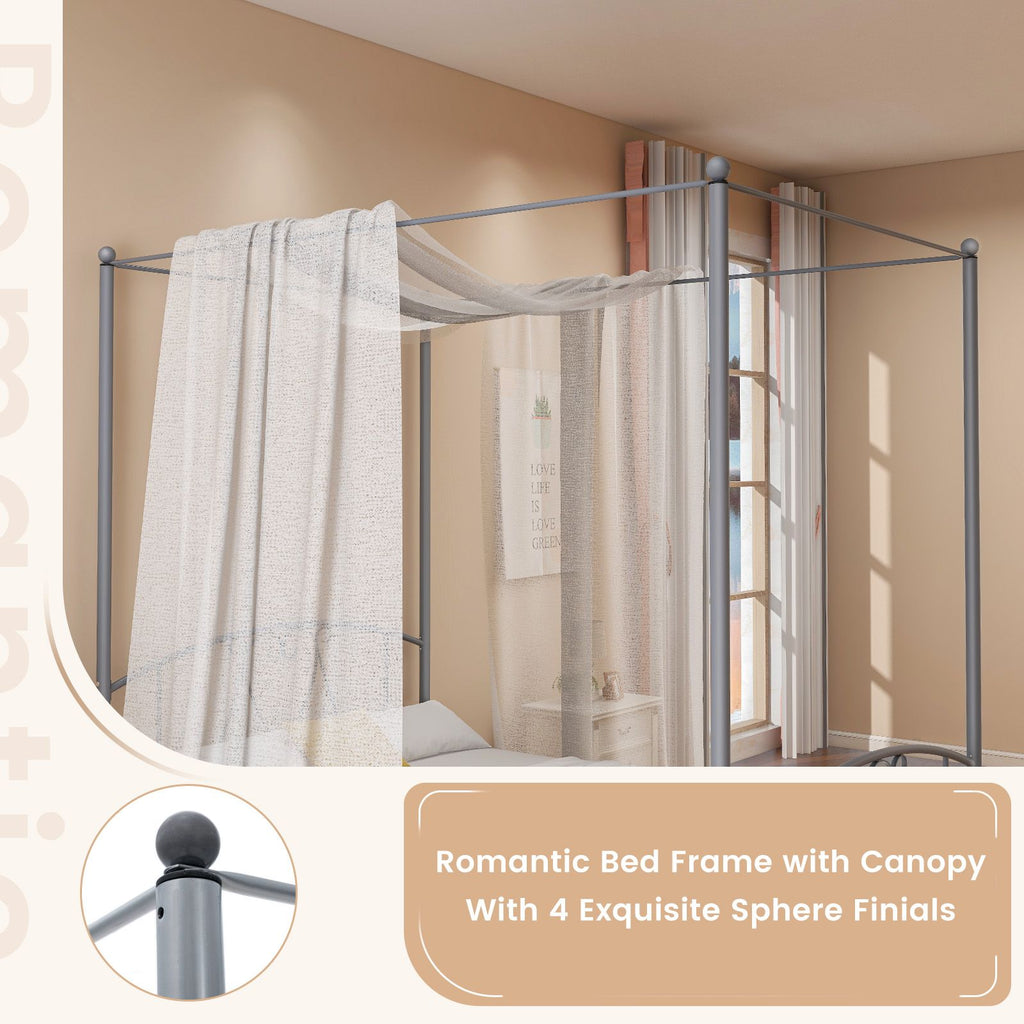 Double Size Metal Canopy Bed Frame