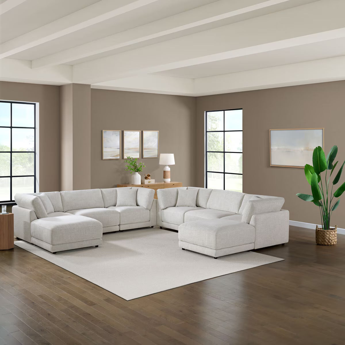Dayna Grey Fabric 8 Piece Modular Sofa