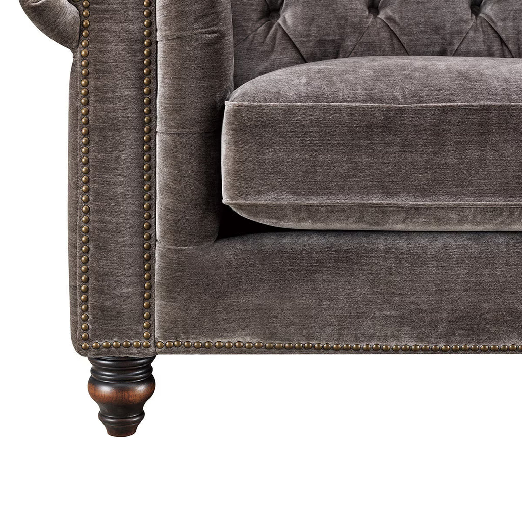 Allington 2 Seater Grey Fabric Chesterfield Sofa