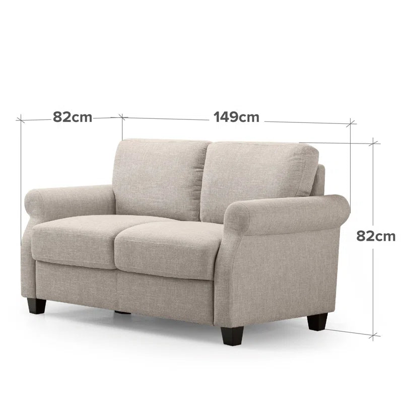 Templeton Classic Tufted Fabric Compact Sofa with Foam and Fiber Cushions