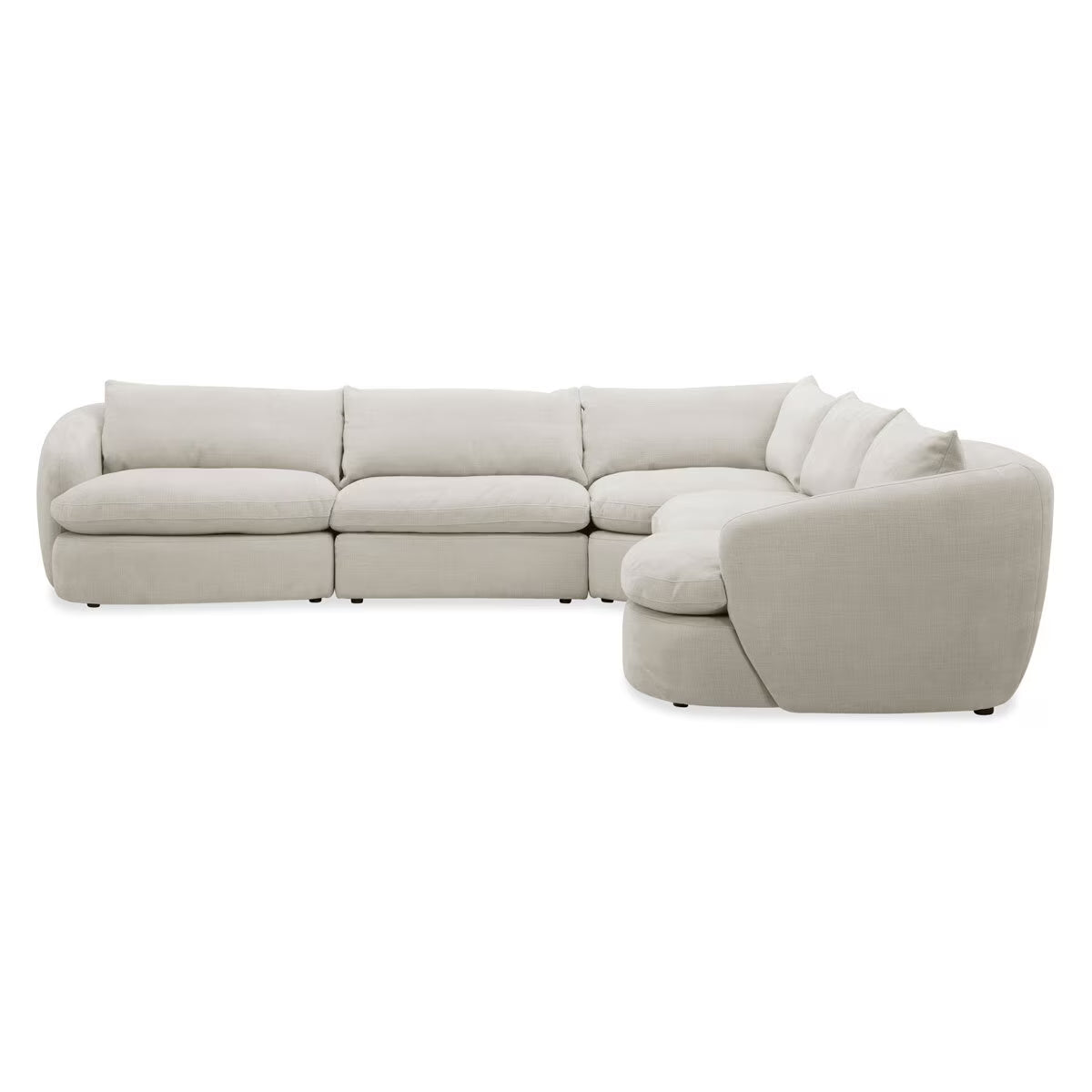 Holley Beige Fabric 5 Piece Modular Sofa