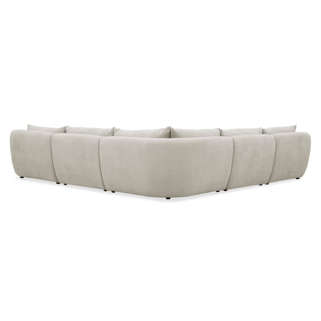 Holley Beige Fabric 5 Piece Modular Sofa