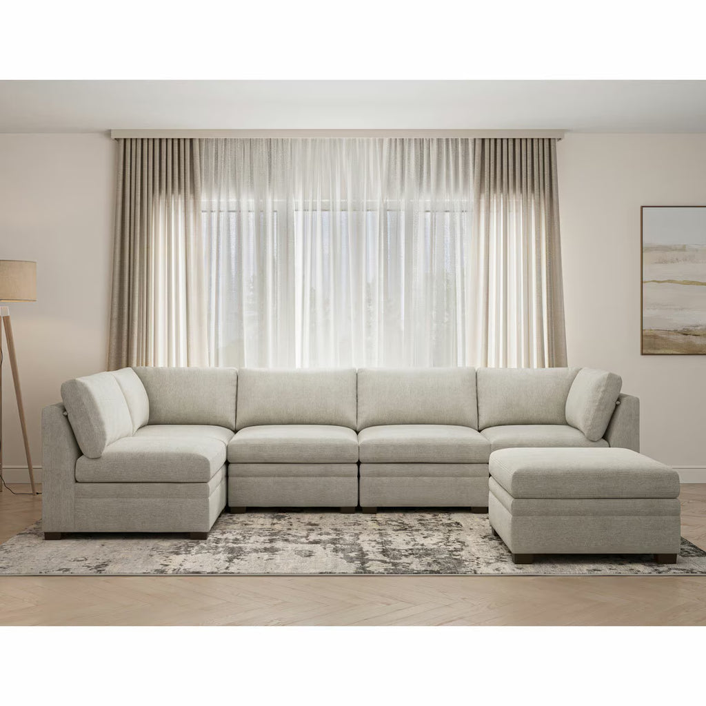 Tisdale Taupe 6 Piece Modular Fabric Sofa