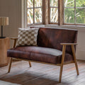 Neyland Brown Leather 2 Seater Sofa