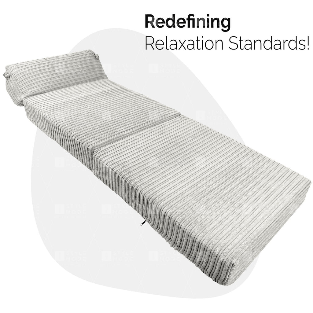 Single Chair Bed Sofa Z Bed Jumbo Cord Seat Foam Fold Out Guest Futon Kids