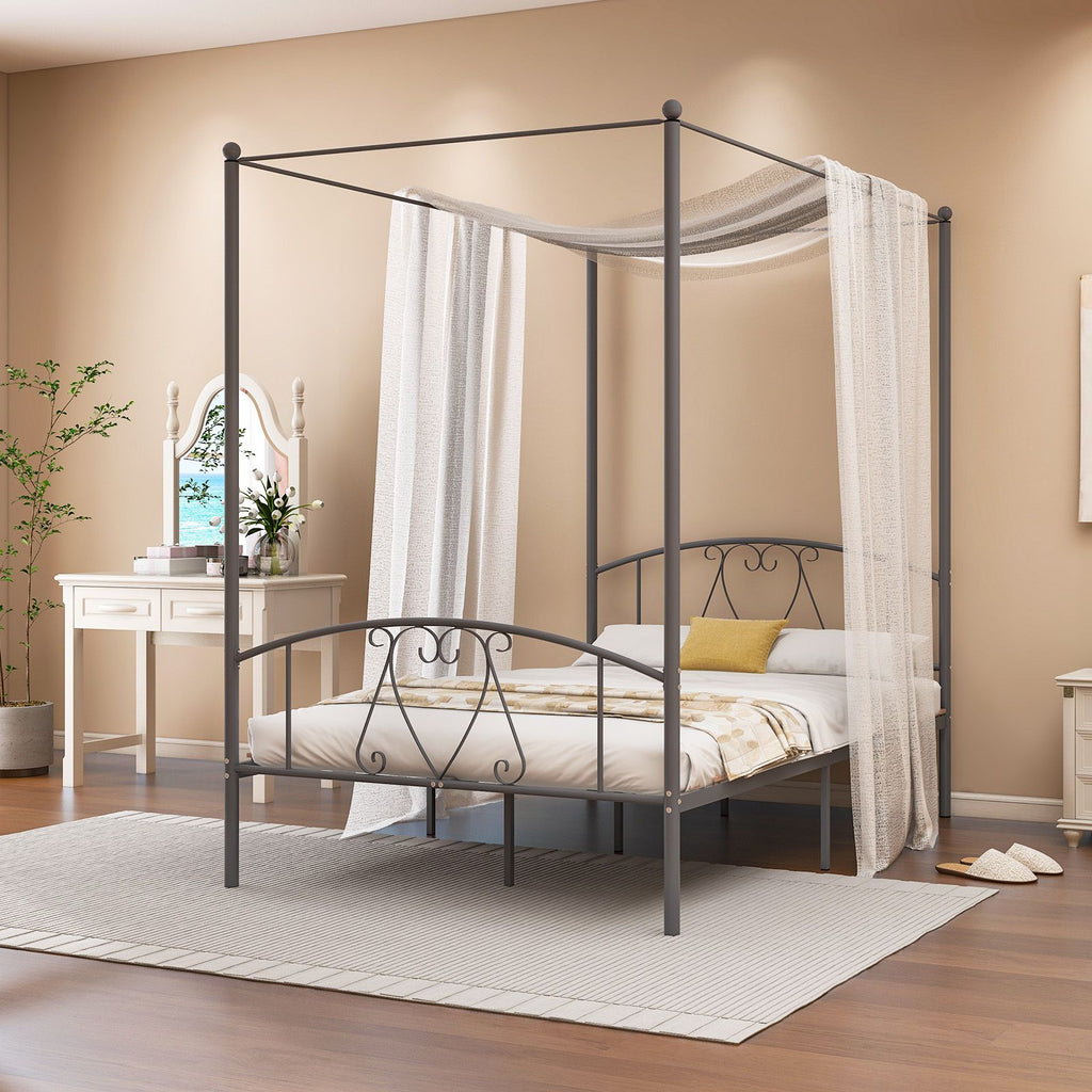 Double Size Metal Canopy Bed Frame