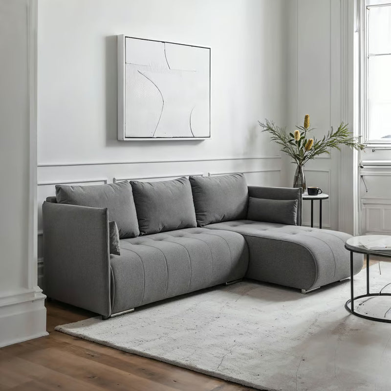 Corner Sofa Bed NESSA Reversible Chaise Lounge, Storage DAKO®