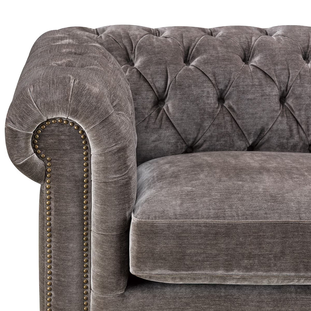 Allington 2 Seater Grey Fabric Chesterfield Sofa