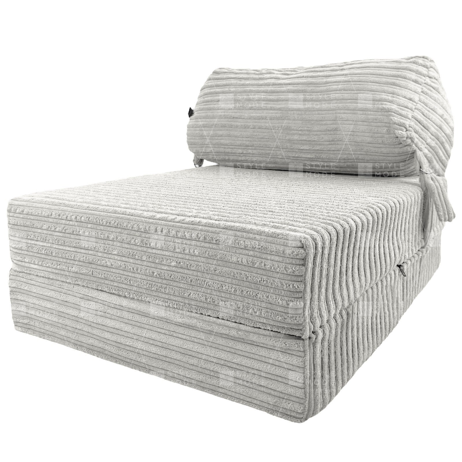 Single Chair Bed Sofa Z Bed Jumbo Cord Seat Foam Fold Out Guest Futon Kids