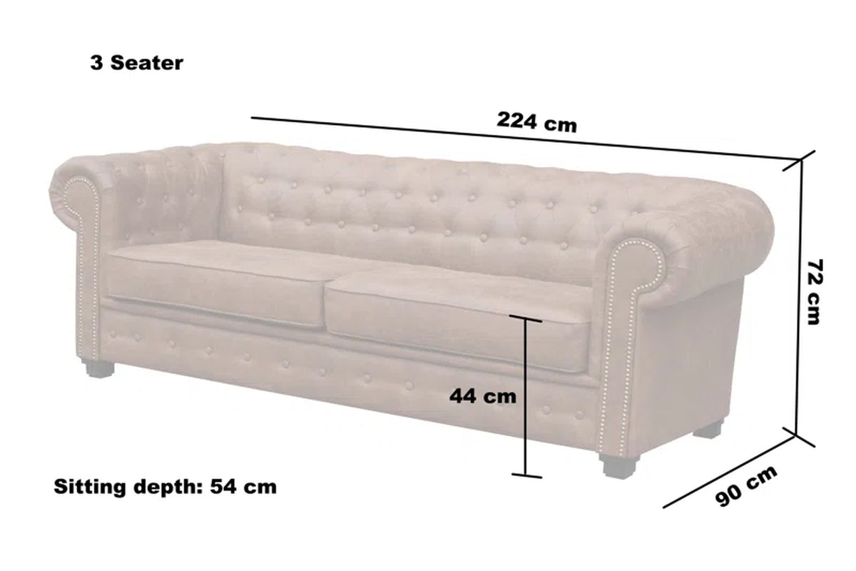 Haverly 3 Seater Chesterfield Sofa Bed