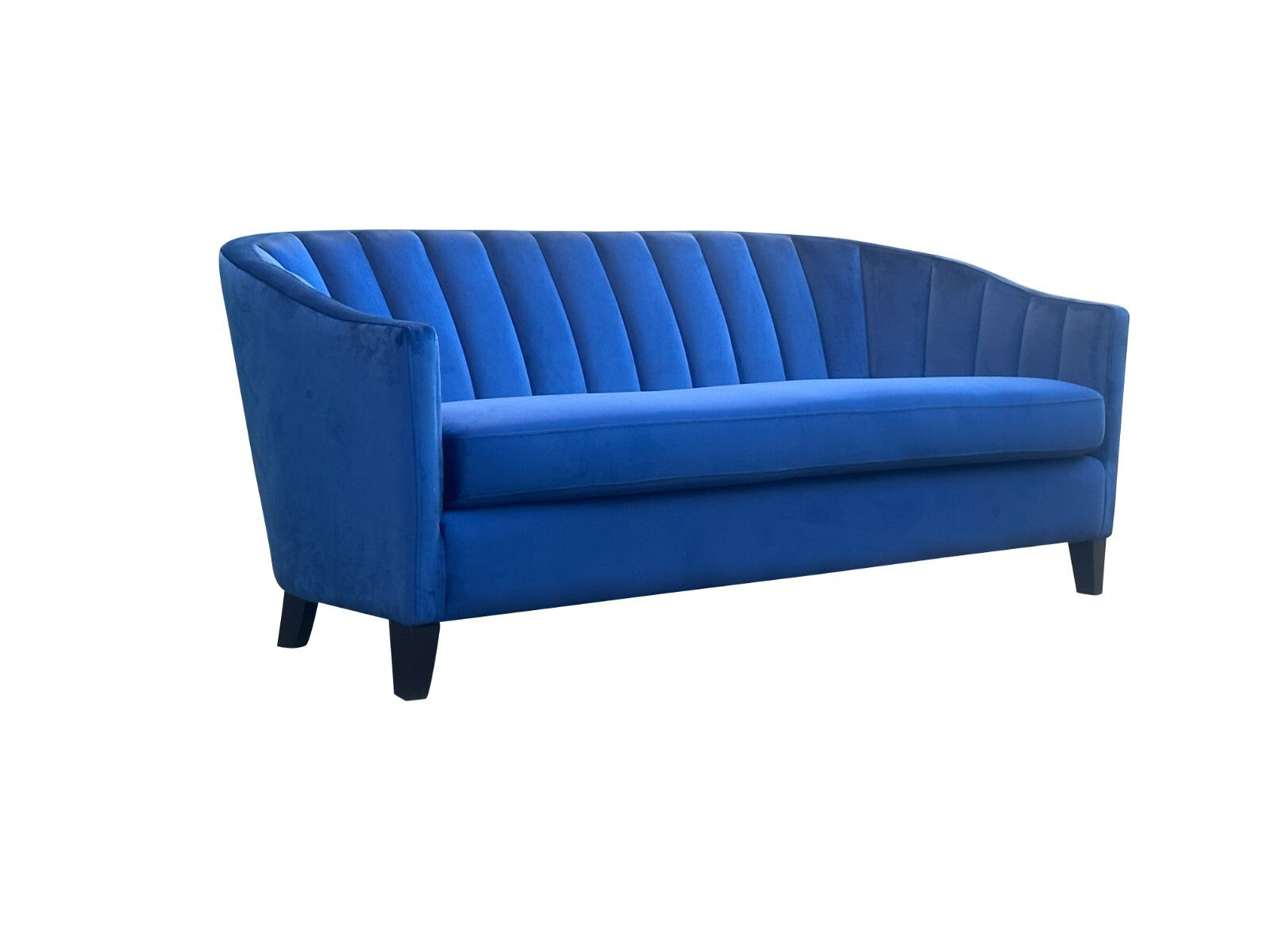 Blue Velvet Sofa 3 Seat Accent Chair Velvet Tub Chair Contemporary Living Room