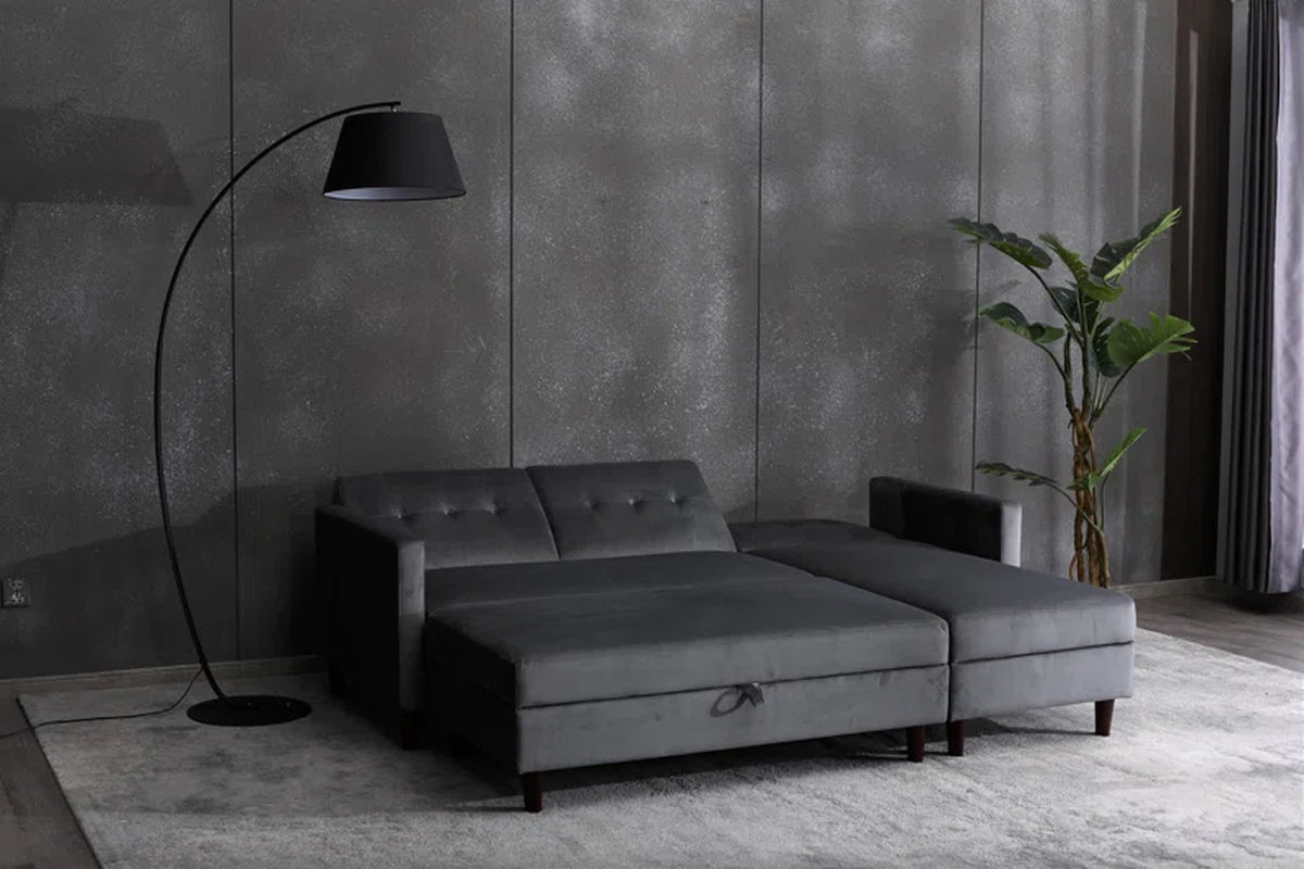 Comeaux 4 Seater Velvet Sofa Bed