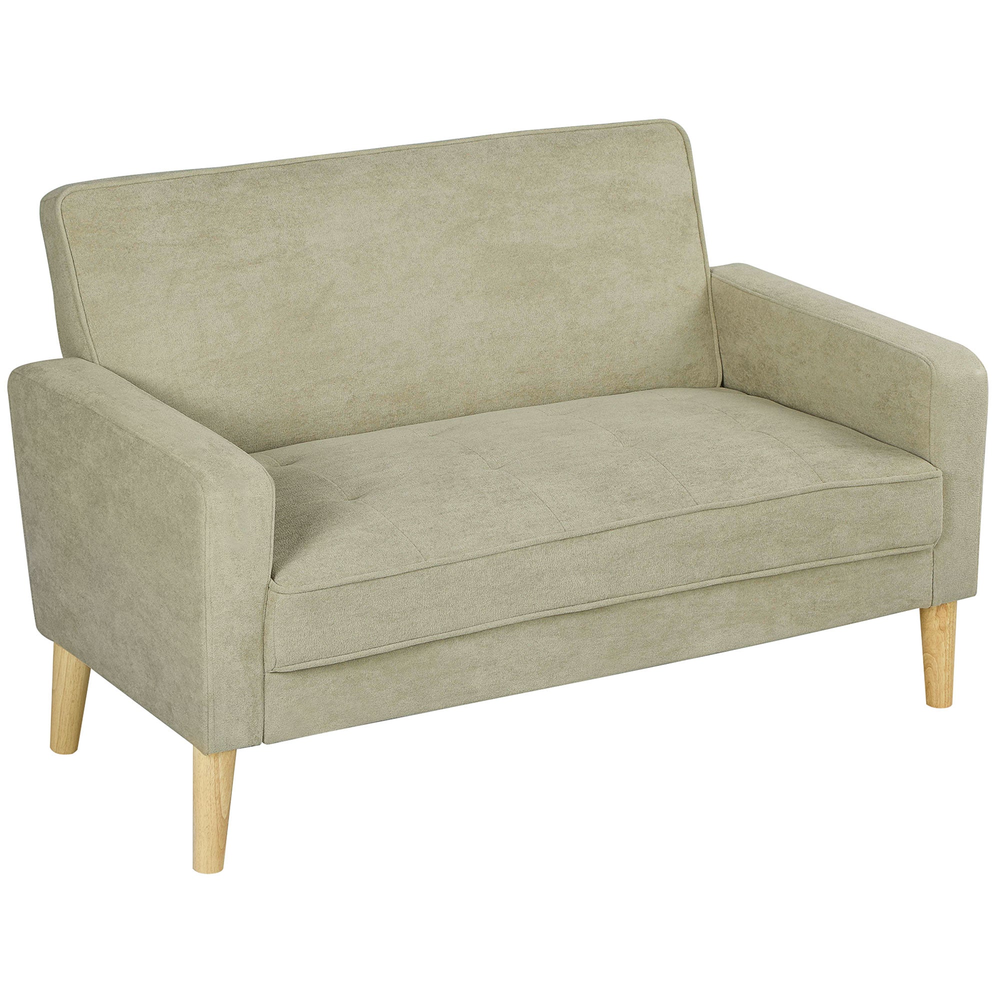 Two-Seater Velvet-Feel Sofa - Beige
