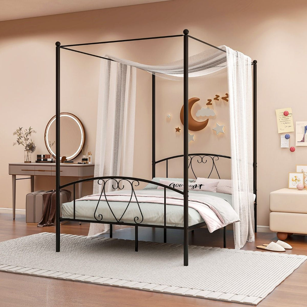 Double Size Metal Canopy Bed Frame