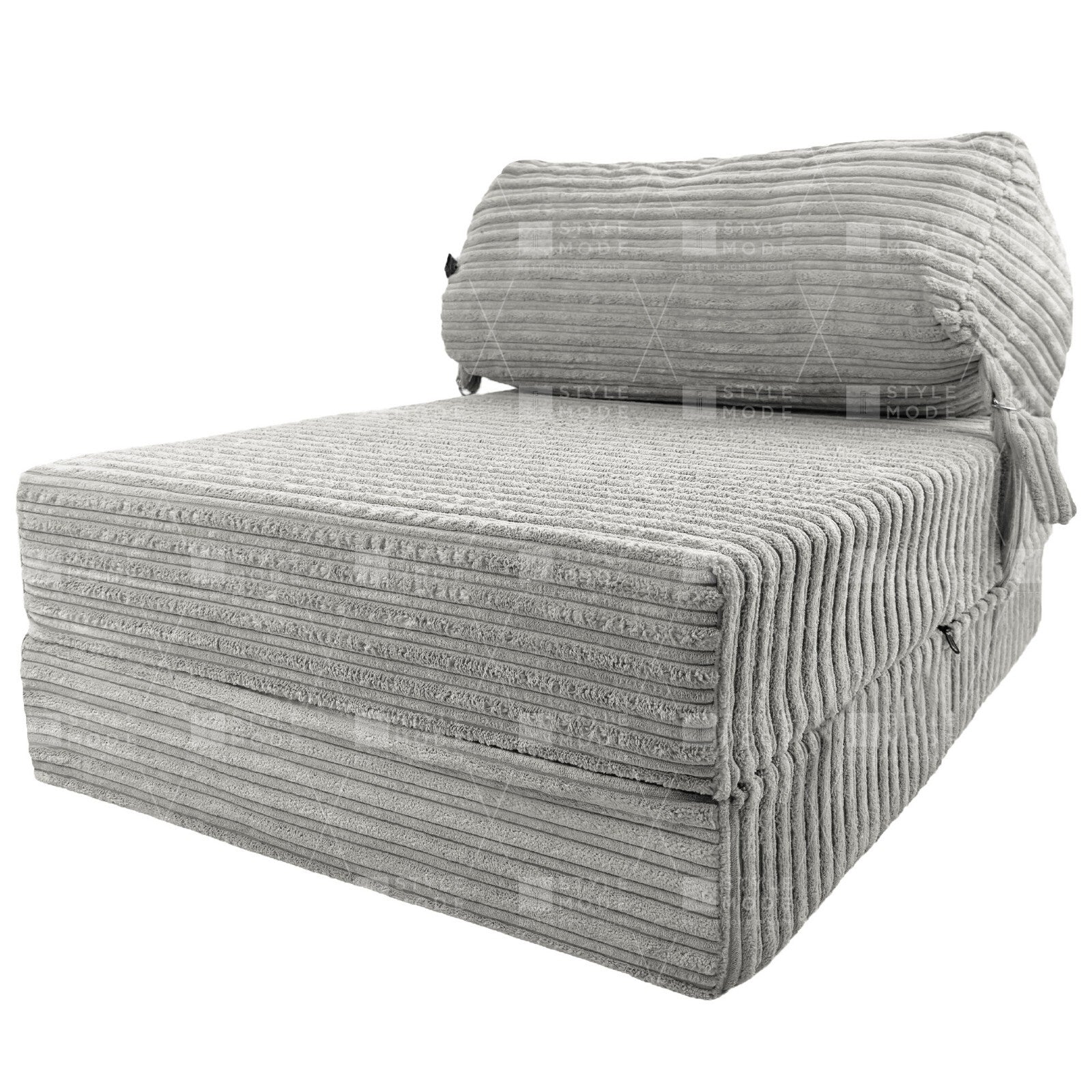 Single Chair Bed Sofa Z Bed Jumbo Cord Seat Foam Fold Out Guest Futon Kids