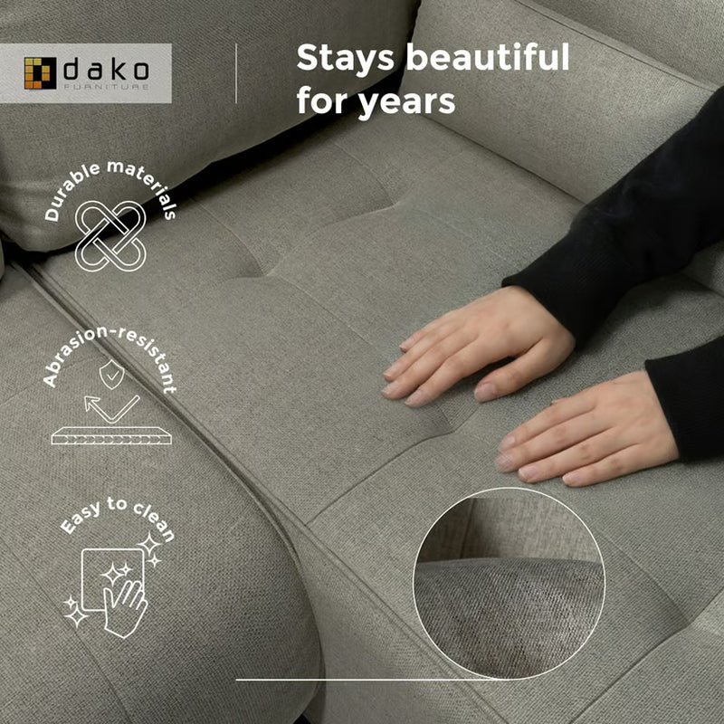 Corner Sofa Bed NESSA Reversible Chaise Lounge, Storage DAKO®