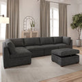 Tisdale Dark Grey 6 Piece Modular Fabric Sofa