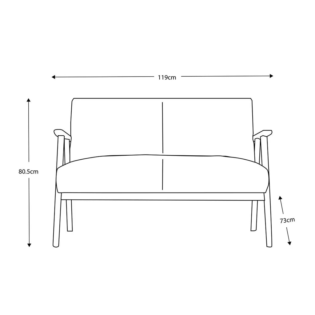 Neyland Brown Leather 2 Seater Sofa