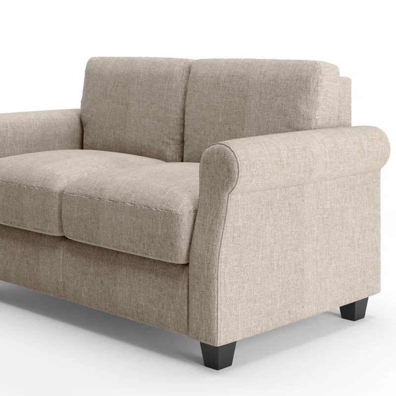 Templeton Classic Tufted Fabric Compact Sofa with Foam and Fiber Cushions