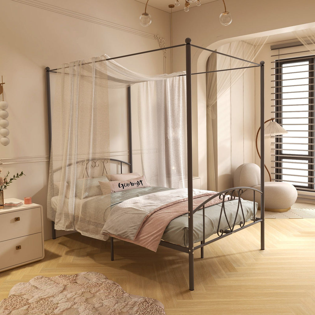 Double Size Metal Canopy Bed Frame