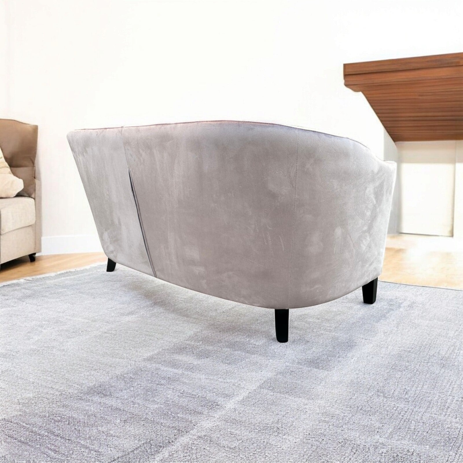 Pink Velvet Accent 2 Seat Chairs Velvet Tub Chair Contemporary Living Room Sofa