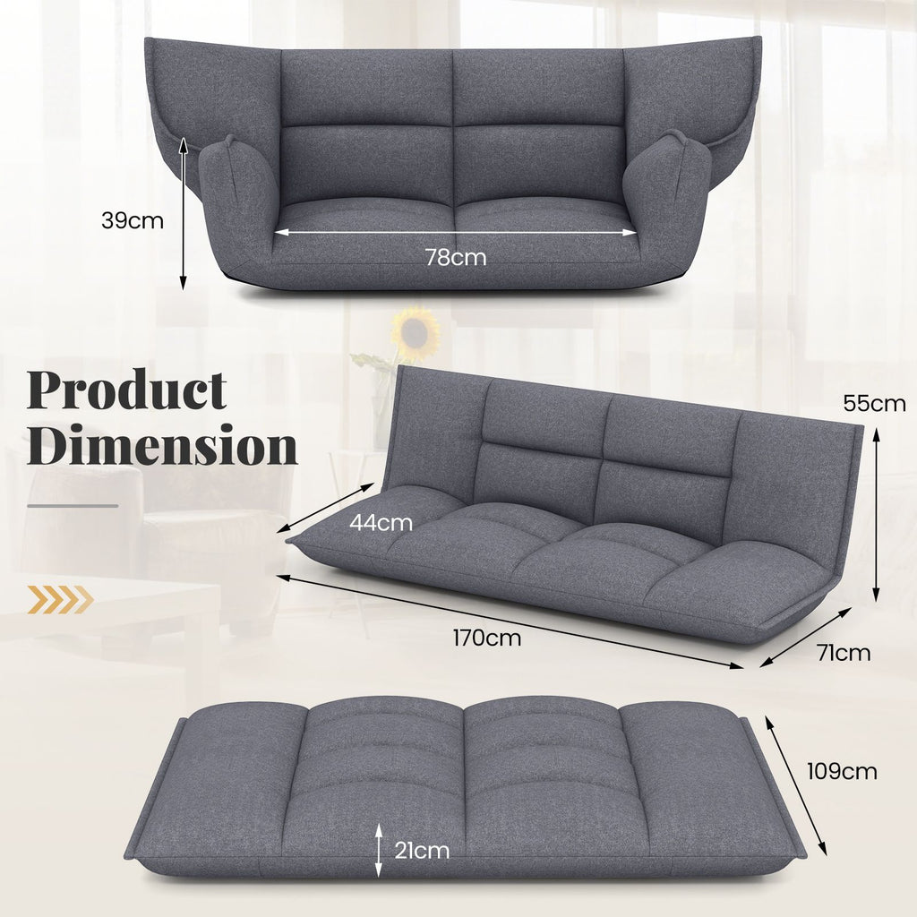 Floor Sofa Chair with 5-Postion Adjustable Backrest and Armrests