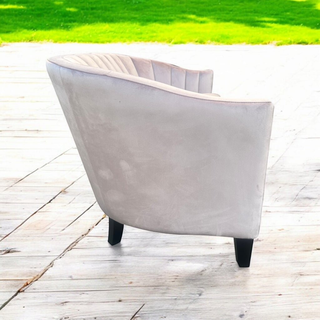 Pink Velvet Accent 2 Seat Chairs Velvet Tub Chair Contemporary Living Room Sofa