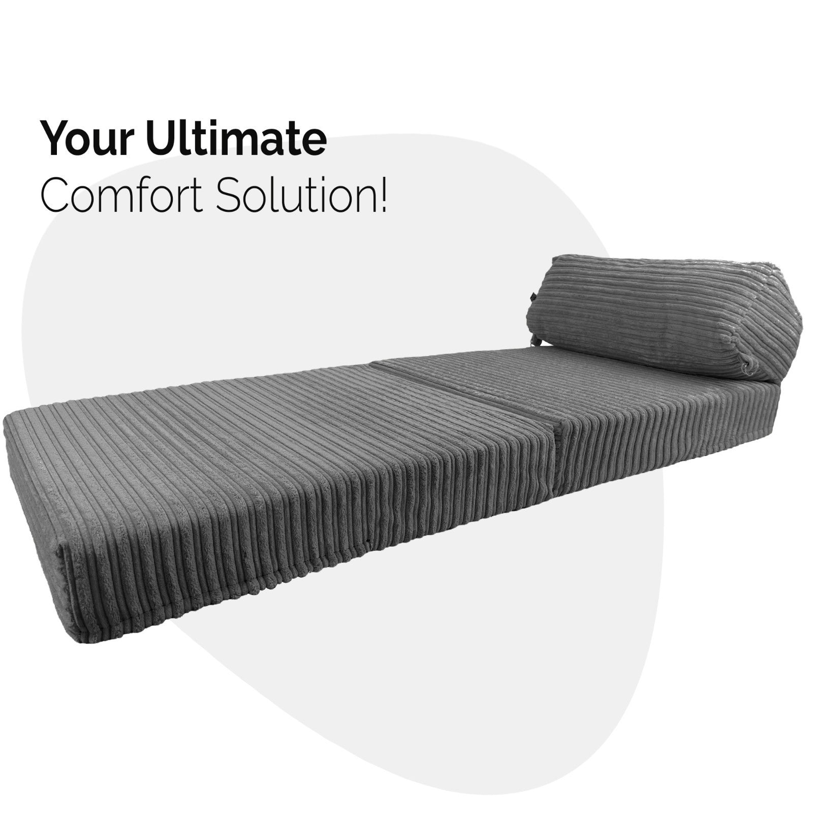 Single Chair Bed Sofa Z Bed Jumbo Cord Seat Foam Fold Out Guest Futon Kids