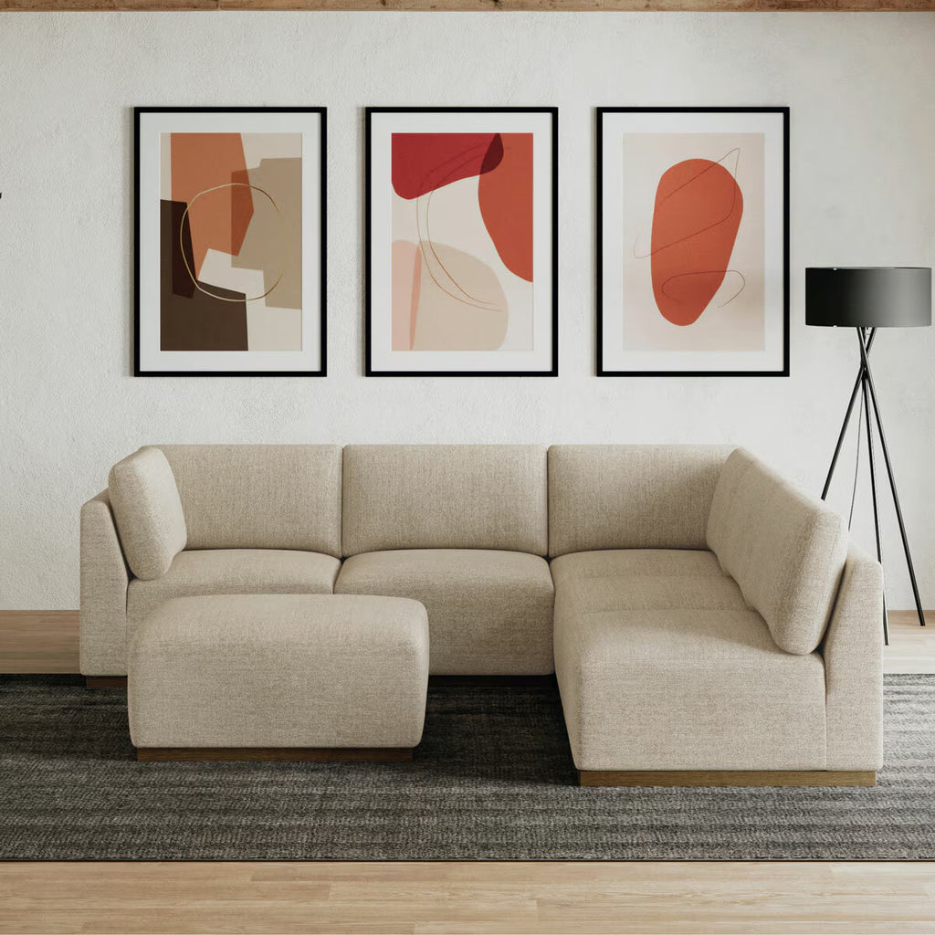 Murphy Taupe 6 Piece Modular Fabric Sofa