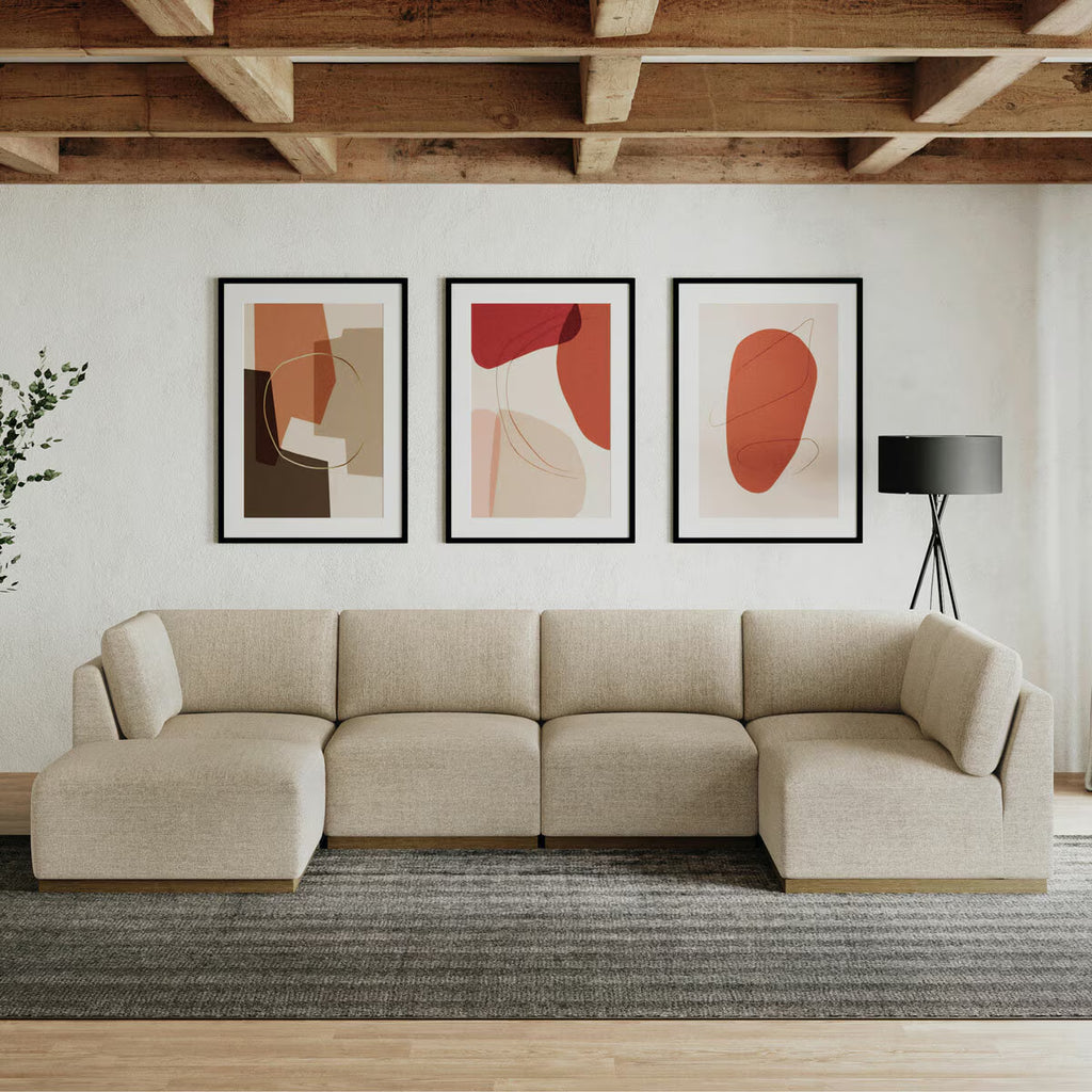Murphy Taupe 6 Piece Modular Fabric Sofa