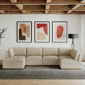 Murphy Taupe 6 Piece Modular Fabric Sofa