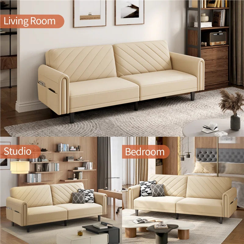 3-Seater Sofa Bed with Adjustable Backrest