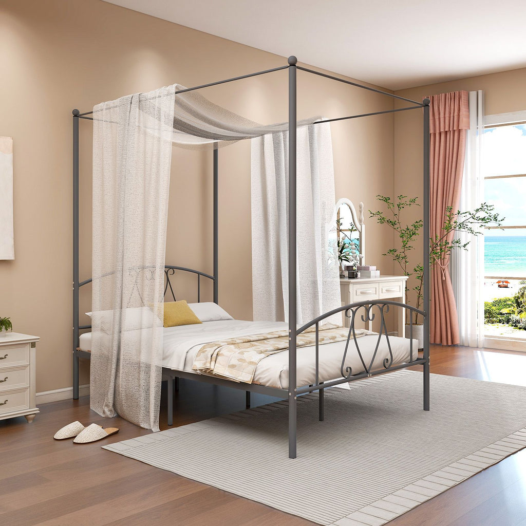 Double Size Metal Canopy Bed Frame