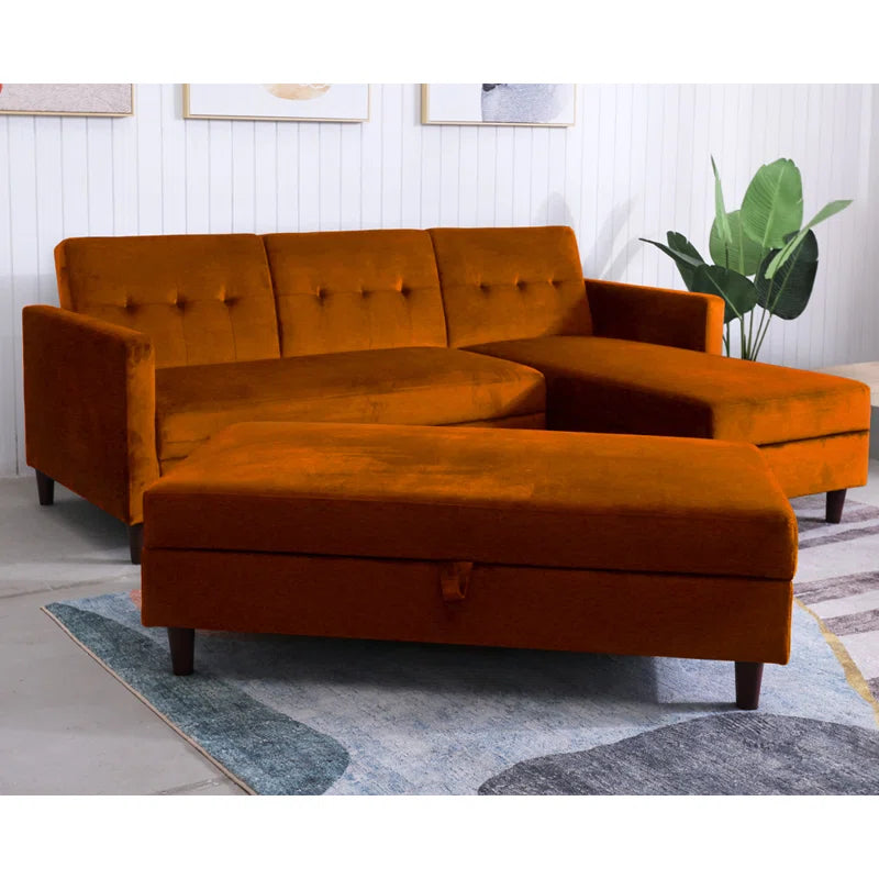 Comeaux 4 Seater Velvet Sofa Bed