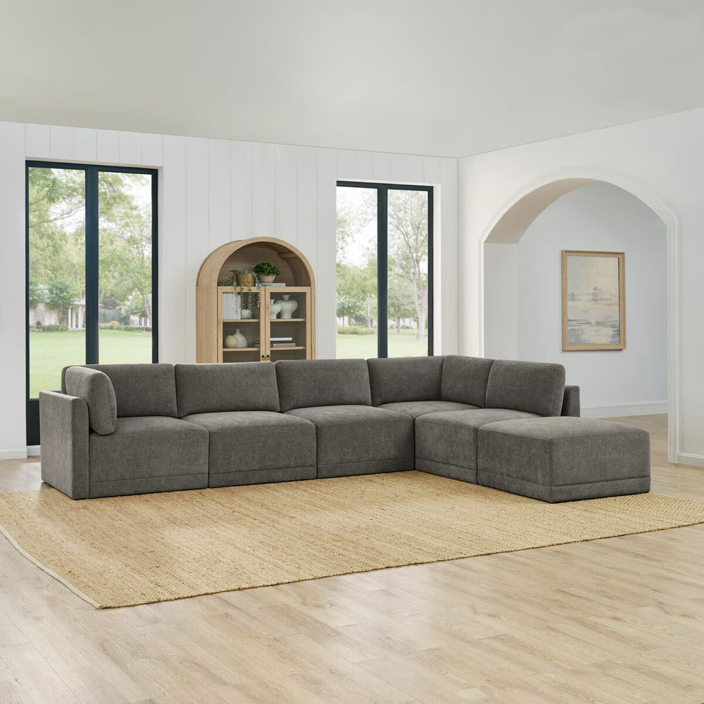 Fallon Grey 6 Piece Modular Fabric Sofa