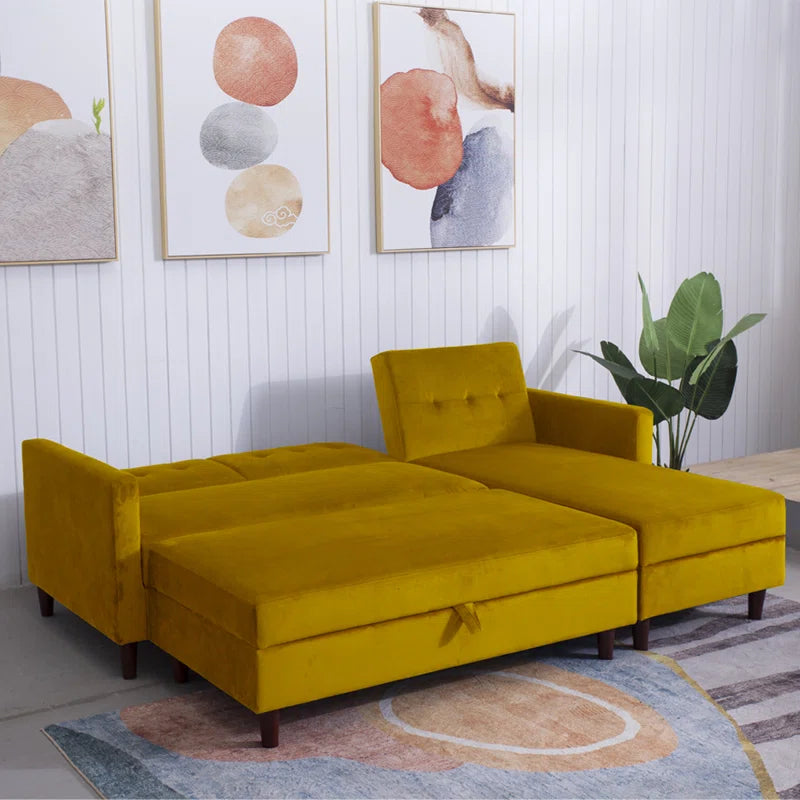 Comeaux 4 Seater Velvet Sofa Bed