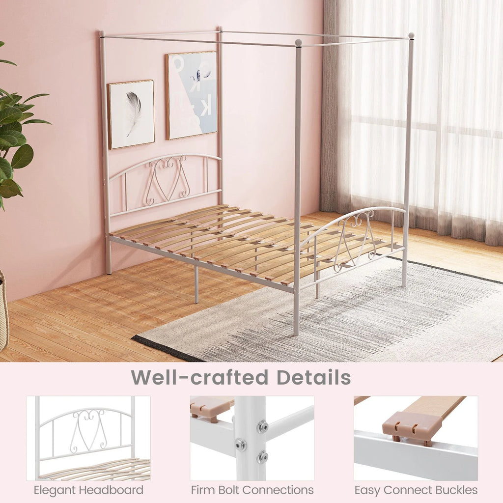 Double Size Metal Canopy Bed Frame