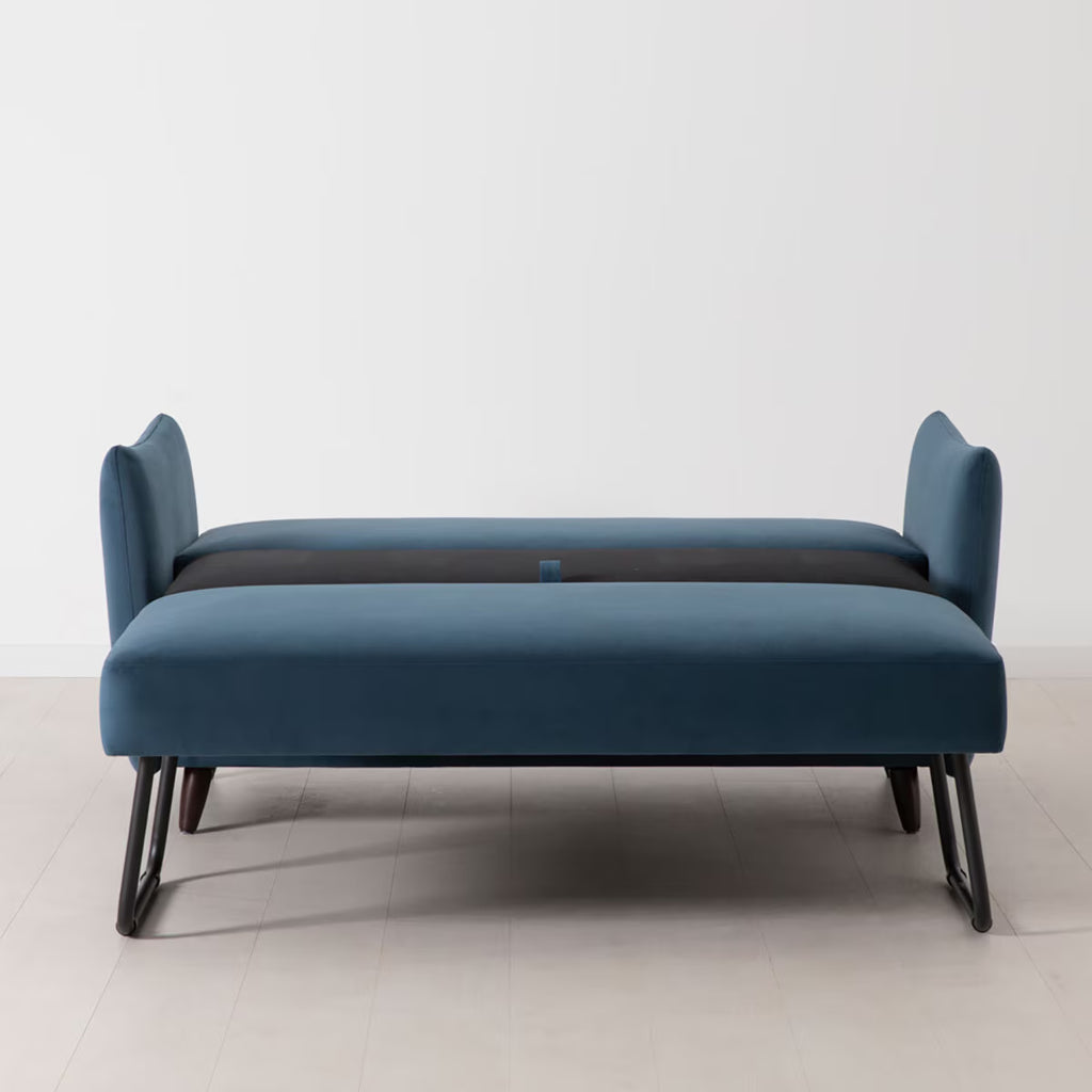 Model 08 Blue Velvet Double Sofa Bed