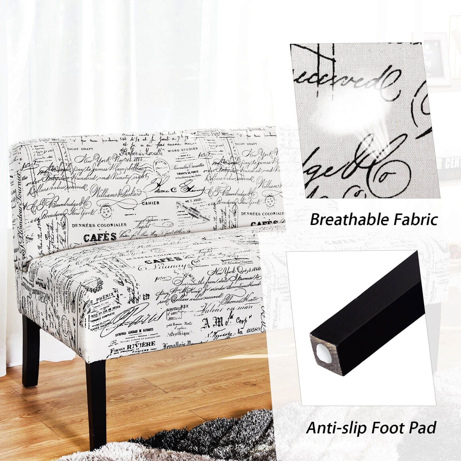 Modern Fabric Upholstered 2 Seater Sofa