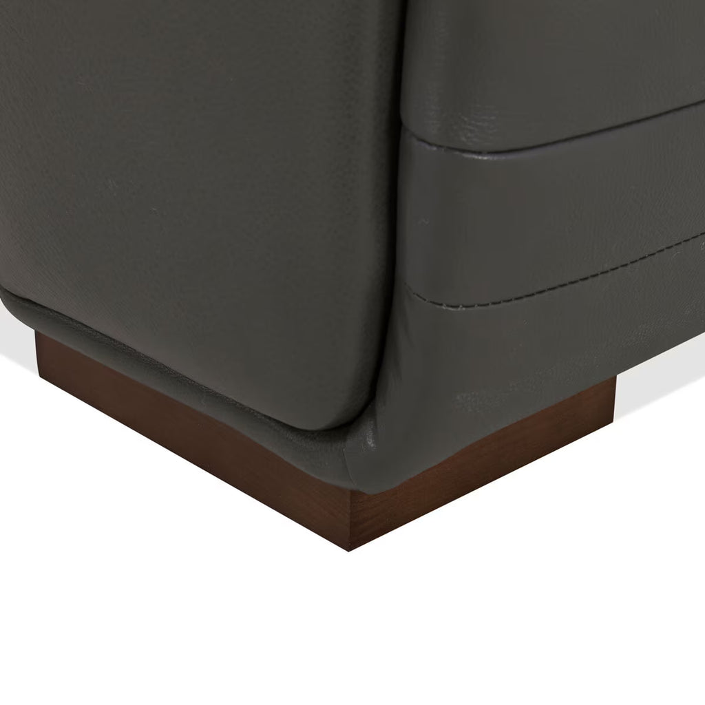 Karson Dark Grey Leather Power Reclining Sectional Sofa