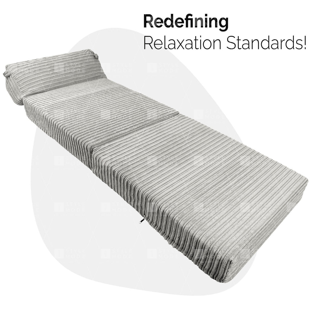 Single Chair Bed Sofa Z Bed Jumbo Cord Seat Foam Fold Out Guest Futon Kids